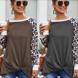 Knit Leopard Sleeve Top-Bundle for Discount